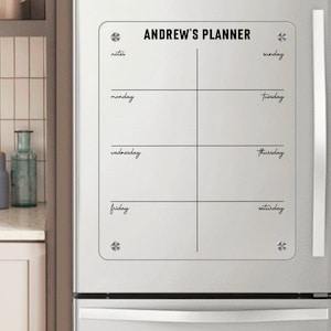 Kitchen Refrigerator Calendar Clear Dry Erase Board with 12 Erasable Markers Customized Fridge Calendar Magnetic Kitchen Calendar Set