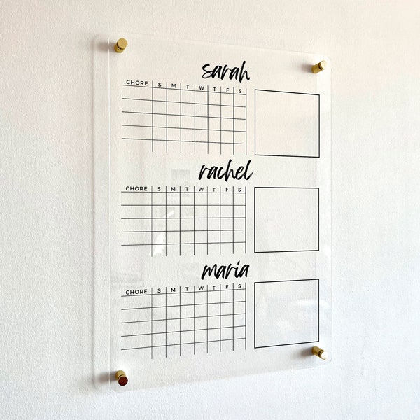 Chore Chart for Kids Personalized Dry Erase Board Goal Incentive Reward Chart for Kids Monthly and Weekly Calendar Family Habit Tracker