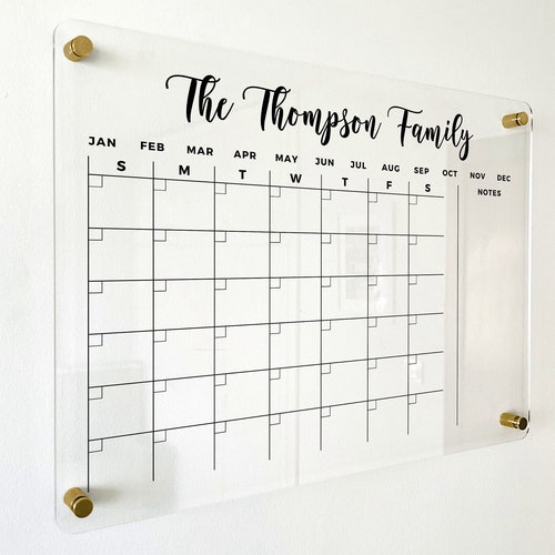 Large Dry Erase Calendar Family Wall Calendar 2022 Office Etsy