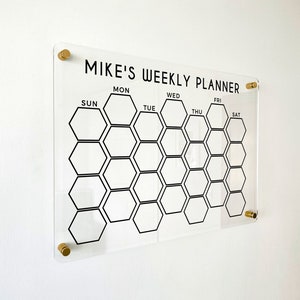 PERSONALIZED Acrylic Family Planner Dry Erase Monthly Calendar Monthly and Weekly Wall Calendar 2025 with Marker Personalized Note Board