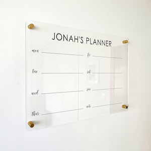 WEEKLY PLANNER Acrylic Wall Calendar 2025 Personalized Dry Erase Board Wall Calendar Weekly Calendar Housewarming Gift Custom Calendar
