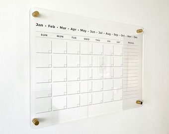 Acrylic Family Planner Wall Calendar Dry Erase Board Dry Erase Calendar Monthly and Weekly Calendar Personalized Transparent Calendar