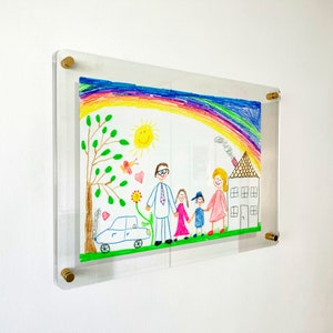 HANG YOUR MEMORIES Frame Wall - Floating Frame, Frameless Frame, Clear Acrylic Frame, Certificate Frame, Keepsake Photo, Clear Puzzle Frame