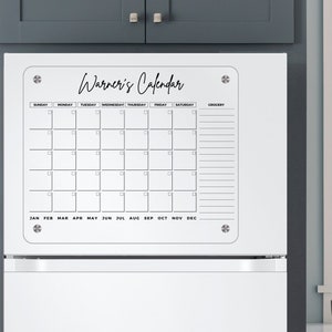Kitchen Refrigerator Calendar Clear Dry Erase Board with 12 Erasable Markers Customized Fridge Calendar Magnetic Kitchen Calendar Set