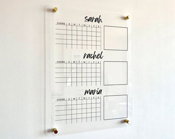 Chore Chart for Kids Personalized Dry Erase Board Goal Incentive Reward Chart for Kids Monthly and Weekly Calendar Family Habit Tracker