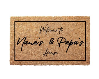 Grandparent House Door Mat - Grandparents Day Gifts Nana and Papas House Grandparents Doormat Door Mats for Front Door Gift for Grandma