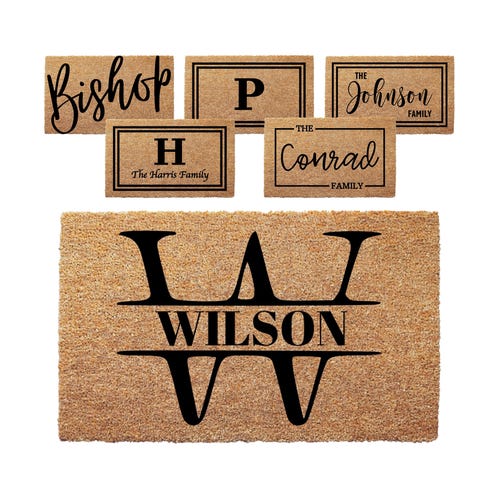 Personalized Door Mat with Family Name - Custom Doormat with Anti-Slip Backing - 3 Size Options - Custom Door Mats for Front Door
