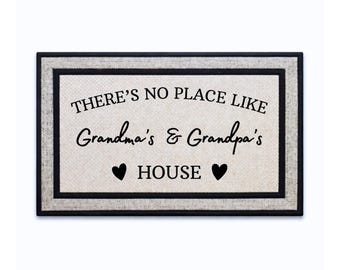 Custom Grandma and Grandpa Door Mat - Personalized Grandparents House Door Mat, House Welcome Doormat, Gift for Nana Grandma and Grandpa