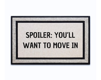 Funny Open House Door Mat - 18x30 - Open House Supplies Doormat with Non-Slip Rubber Backing and Polyester Top - Made in USA