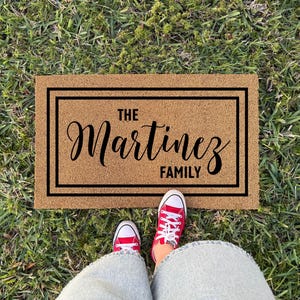 Personalized Door Mat with Family Name - Custom Doormat with Anti-Slip Backing - 3 Size Options - Custom Door Mats for Front Door image 6