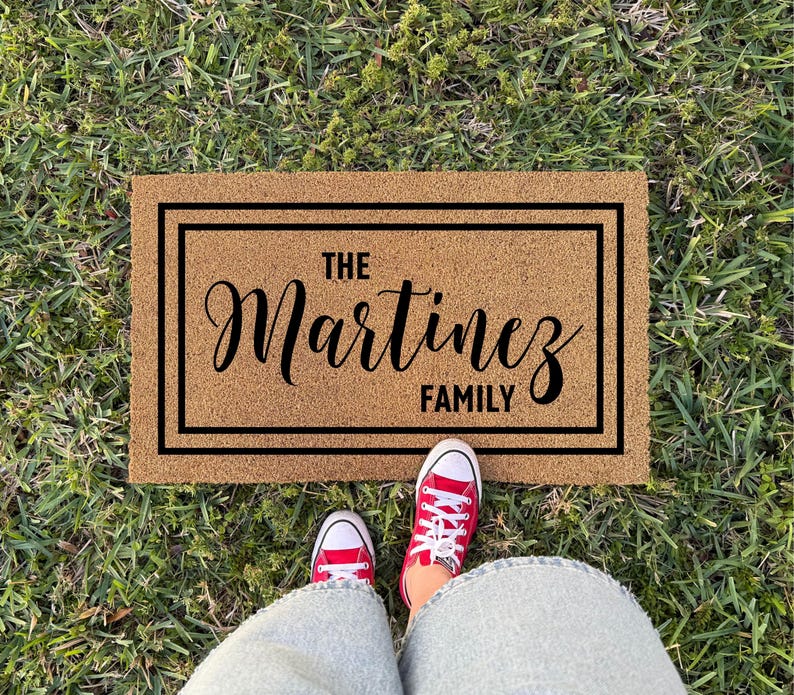Personalized Door Mat with Family Name - Custom Doormat with Anti-Slip Backing - 3 Size Options - Custom Door Mats for Front Door image 6