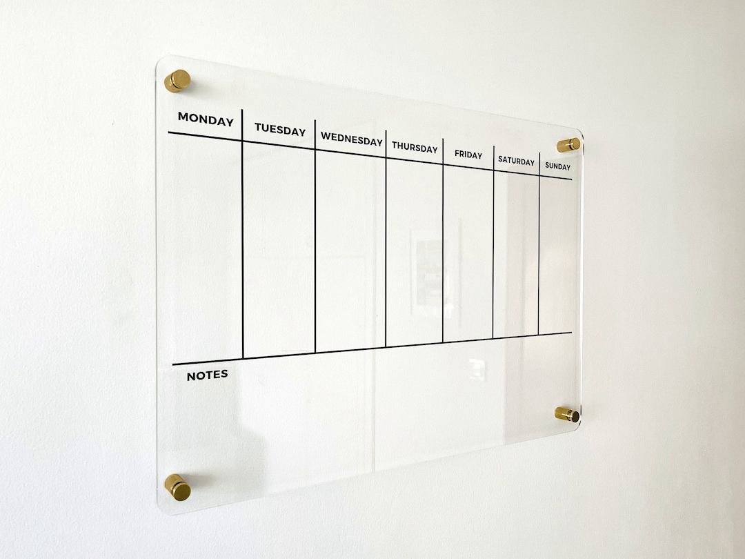 WEEKLY PLANNER Acrylic Wall Calendar 2024 Personalized Dry Erase Board Wall Calendar Weekly