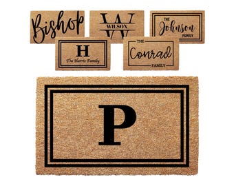Custom Door Mat with Family Name - Personalized Doormat with Anti-Slip Backing - 3 Size Options - Custom Door Mats for Front Door
