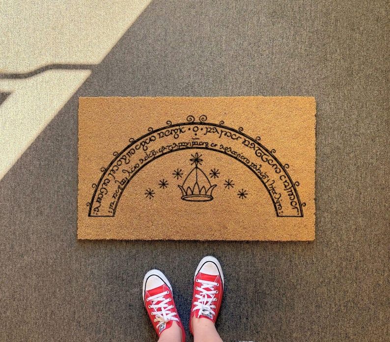 LOTR Movie Doormat - Speak Friend And Enter, Elvish Door Mat, Housewarming Gift, New Home Gift, Home Decor, Closing Gift, Nerdy House Gift