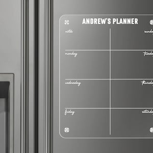 Kitchen Refrigerator Calendar Clear Dry Erase Board with 12 Erasable Markers Customized Fridge Calendar Magnetic Kitchen Calendar Set