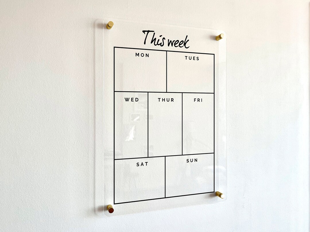 WEEKLY PLANNER Acrylic Wall Calendar 2022personalized Dry Erase Board Wall Calendar Weekly