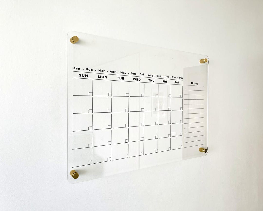 Dry Erase Monthly Calendar Board - Transparent Board, Transparent ...