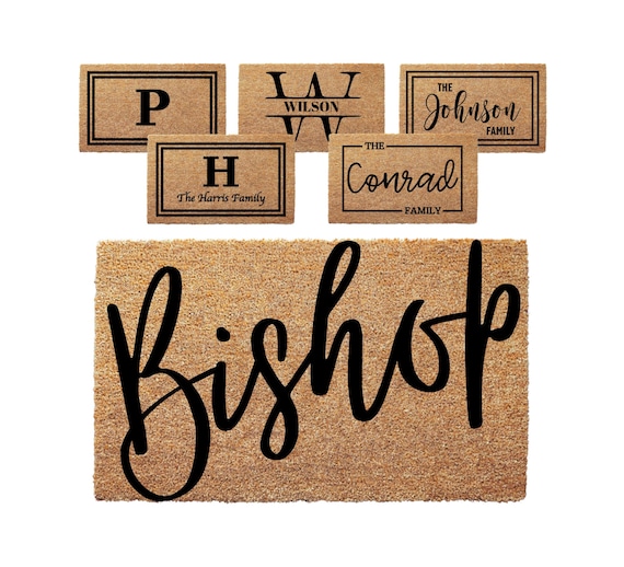 Personalized Door Mat with Family Name - Custom Doormat with Anti-Slip Backing - 3 Size Options - Custom Door Mats for Front Door