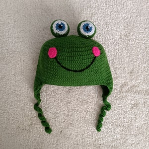 Frosch Beanie gestrickt, Frosch Mütze gehäkelt