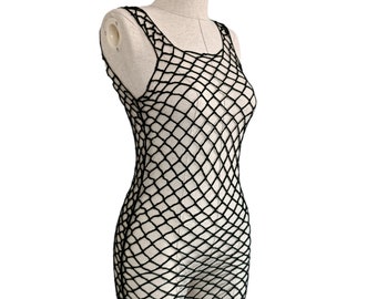 Knit Beach Dress, Mesh Cover Up, Crochet Sexy Summer Dress