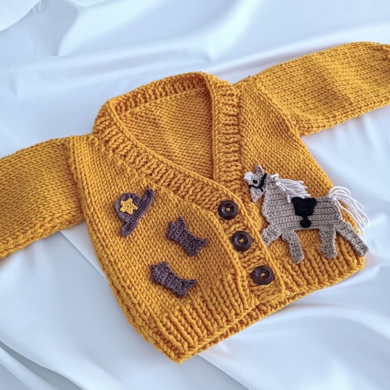 Crochet Cowboy Cardigan, Western Kids Sweater, Eye-Catching Sweaters For Boys, Sweaters Specially Designed For Children imagem 1
