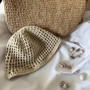 Mesh Beanie, Handmade Hat, Cotton Mesh Knitted Hat, Skull Cap, Fishnet Hat, Summer Hat, Handmade Gift, Beige Mesh Hat