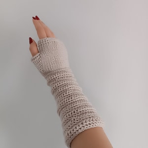 Long Wool Arm Warmers For Sale, Fingerless Mittens, Wrist Arm Warmers, Knit Hand Warmers, Winter Knitted Gloves, Gloves For Women