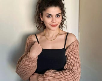 Crochet Short Sweater, Chunky Crop Cardigan, Crochet Bolero