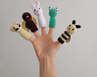 Handmade Animal Finger Puppets, Learning Toys For Kids