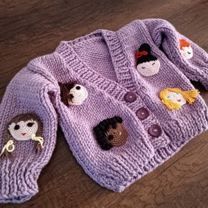 children&#39;s faces sweater for sale, unisex kids sweater, knit cardigan for toddler, winter clothes for baby, hand knit sweater