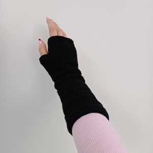 Long Wool Arm Warmers For Sale, Fingerless Mittens, Wrist Arm Warmers, Knit Hand Warmers, Winter Knitted Gloves, Gloves For Women