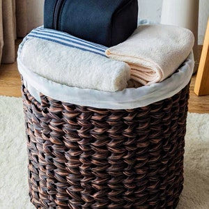 Handcrafted Rattan Storage Basket with Lid Modern Luxury Artsy Design, Basket, Home Decor, Storage Basket, Toy Storage, Laundry Basket zdjęcie 7