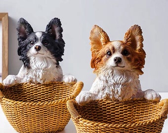 Cute Dog Figurine, Decorative Basket, Modern Home Decor, Animal Theme Gift, Dog Gifts, Dog Figured Craft, Dog Storage Box, Decorative Decor