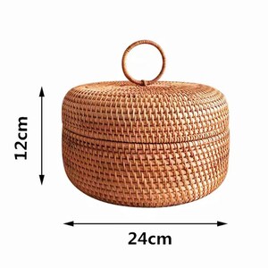 Basket, Fruit Basket, Woven Rattan Basket, Handmade Basket, Home Storage, Living Room Basket, Basket For Kids, Decorative Basket, Storage zdjęcie 7