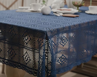 Handwoven Natural Cotton Tablecloth, Housewarming Gift, Gift For Mom, Handwoven Tablecloth, Custom Tablecloth, Embroidered Artsy Tablecloth