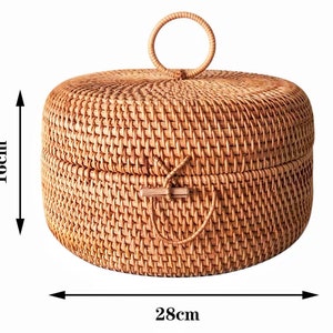 Basket, Fruit Basket, Woven Rattan Basket, Handmade Basket, Home Storage, Living Room Basket, Basket For Kids, Decorative Basket, Storage zdjęcie 9