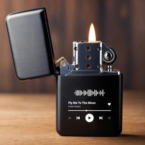 Custom Song Code Lighter, Personalized Lighter, Music Lighter, Engraved Lighter, Couple Gift, Valentine&#39;s Day Gift, Anniversary Gift