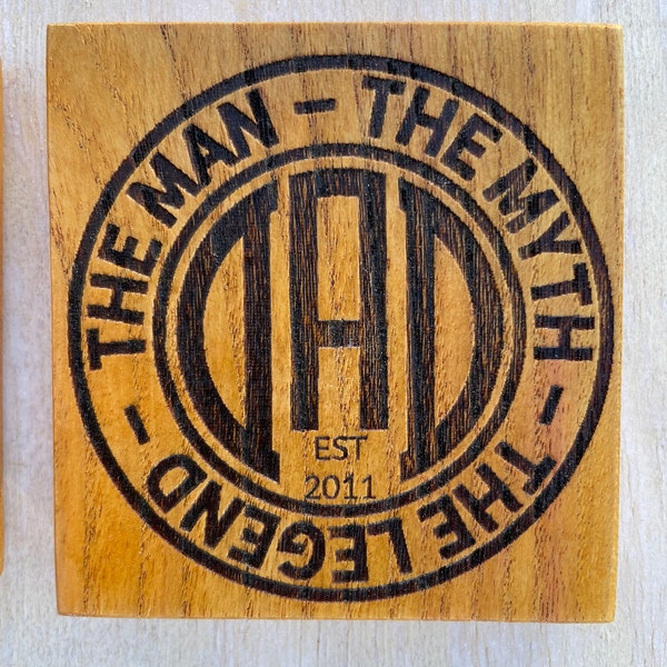FATHERS DAY | Customized W/ Birth Year('s) | Reclaimed Red Oak Pallet Wood or Slate Coasters