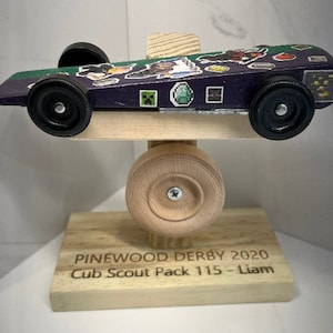 Personalized Derby Car Display / Trophy Stand - Made From Repurposed Wood