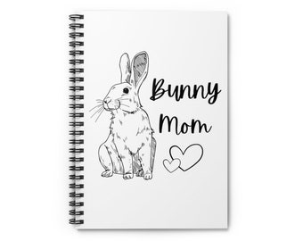 Bunny Mom Notebook / Carnet à spirale Ruled Line / Bullet Journal / Bunny Mom Journal / carnet de lapin mignon / cadeau de propriétaire de lapin / amoureux du lapin