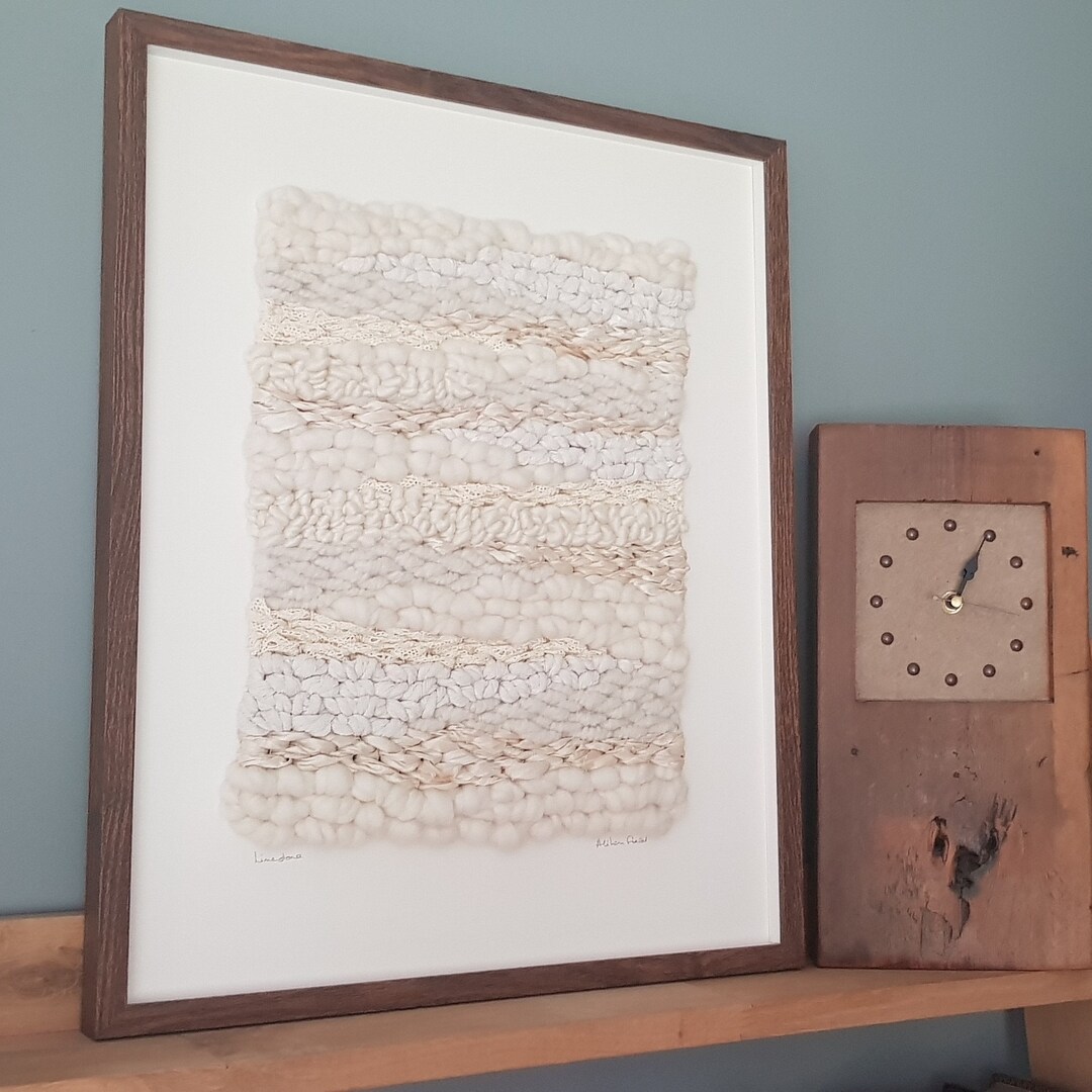 Limestone Large Framed Woven Art in Sumptuous Natural Yarns Etsy