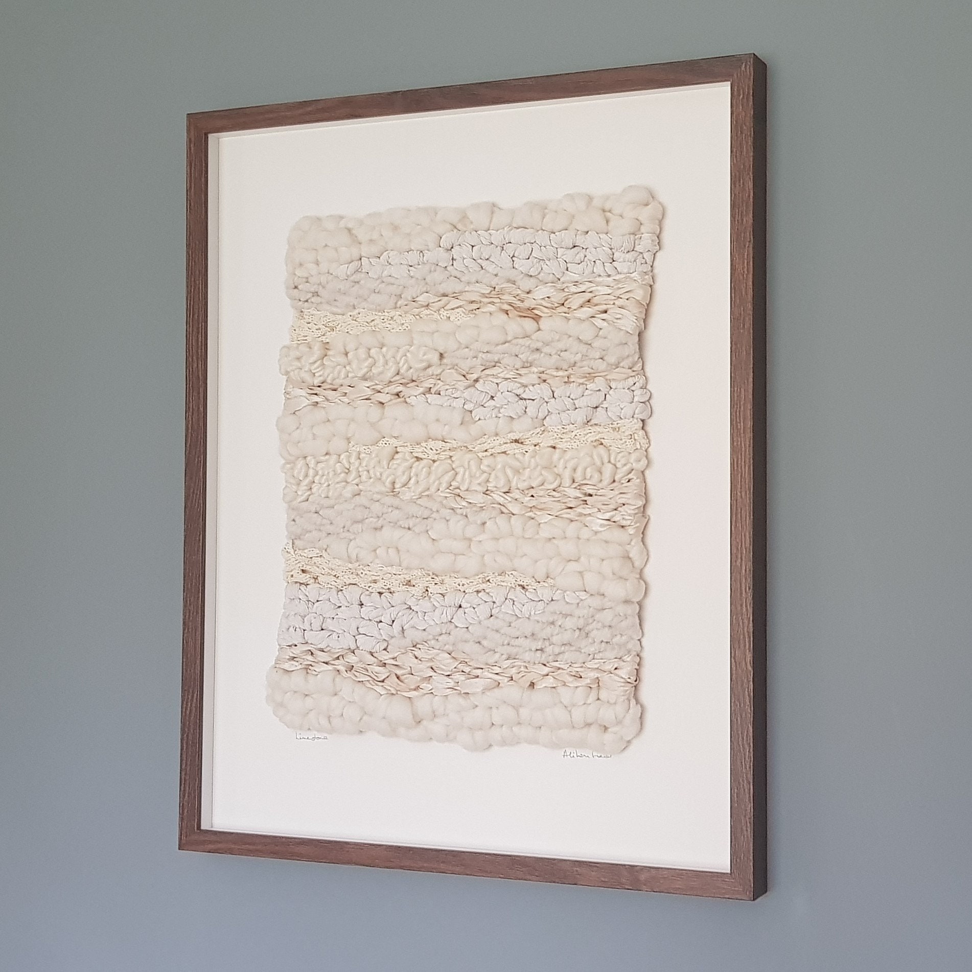 Limestone Large Framed Woven Art in Sumptuous Natural Yarns Etsy