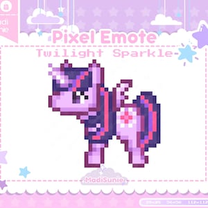 Pixel MLP Emote | kawaii Channel Points|Twitch,Discord,Vtubers/streame|8bit,cute pony,My Little character,retro,sparkle, Twilight|girly star