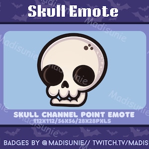 Skull channel point Emote | Twitch Channel Point Icon | Twitch Emotes | Stream Emotes | Channel Point Redeem | Cute Stream