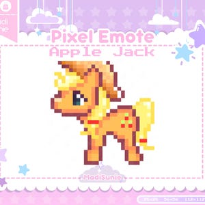 Pixel MLP Emote | kawaii Channel Points|Twitch,Discord,Vtubers/streame|8bit,cute pony,My Little character,retro,Jack, Apples|girly horse pet