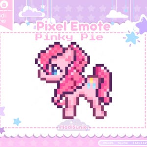 Pixel MLP Emote | kawaii Channel Points|Twitch,Discord,Vtubers/streame|8bit,cute pony,My Little character,retro,pie,pinky|girly horse pet