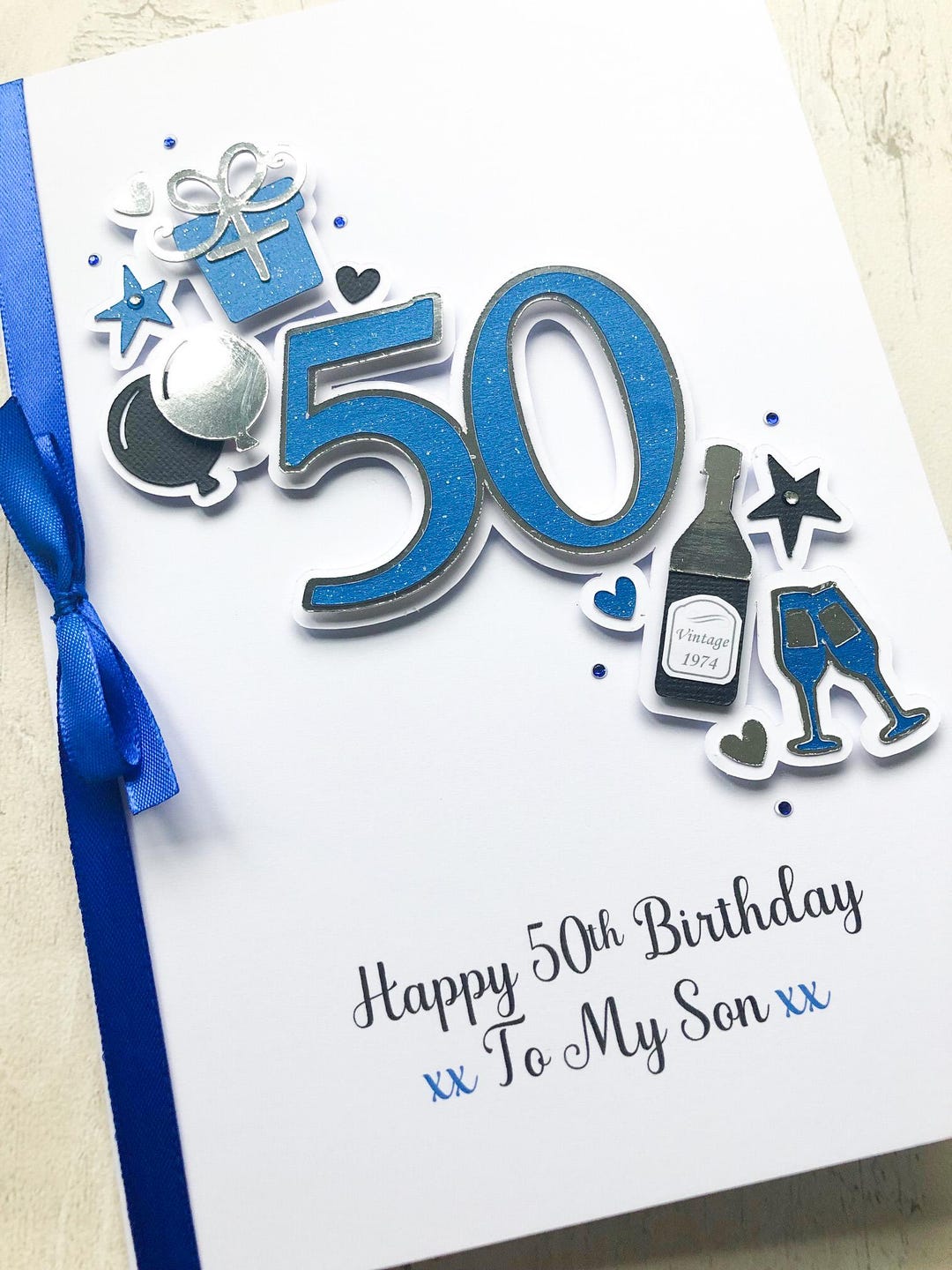 Handmade 50th Birthday Card Personalised Son Husband Dad. Any