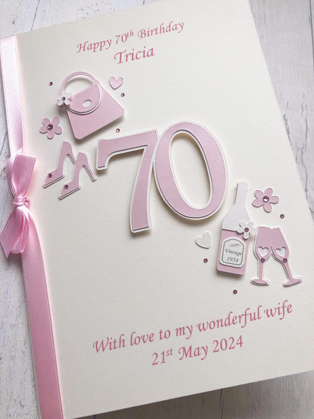 Personalised 70th Birthday Card for Wife Mum Grandma Gran Nan ...