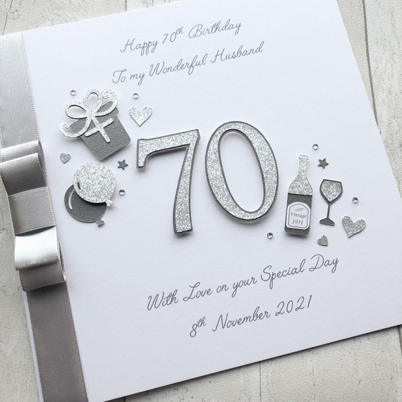 Personalised 70th Birthday Card for Men Husband Dad Grandad. - Etsy UK