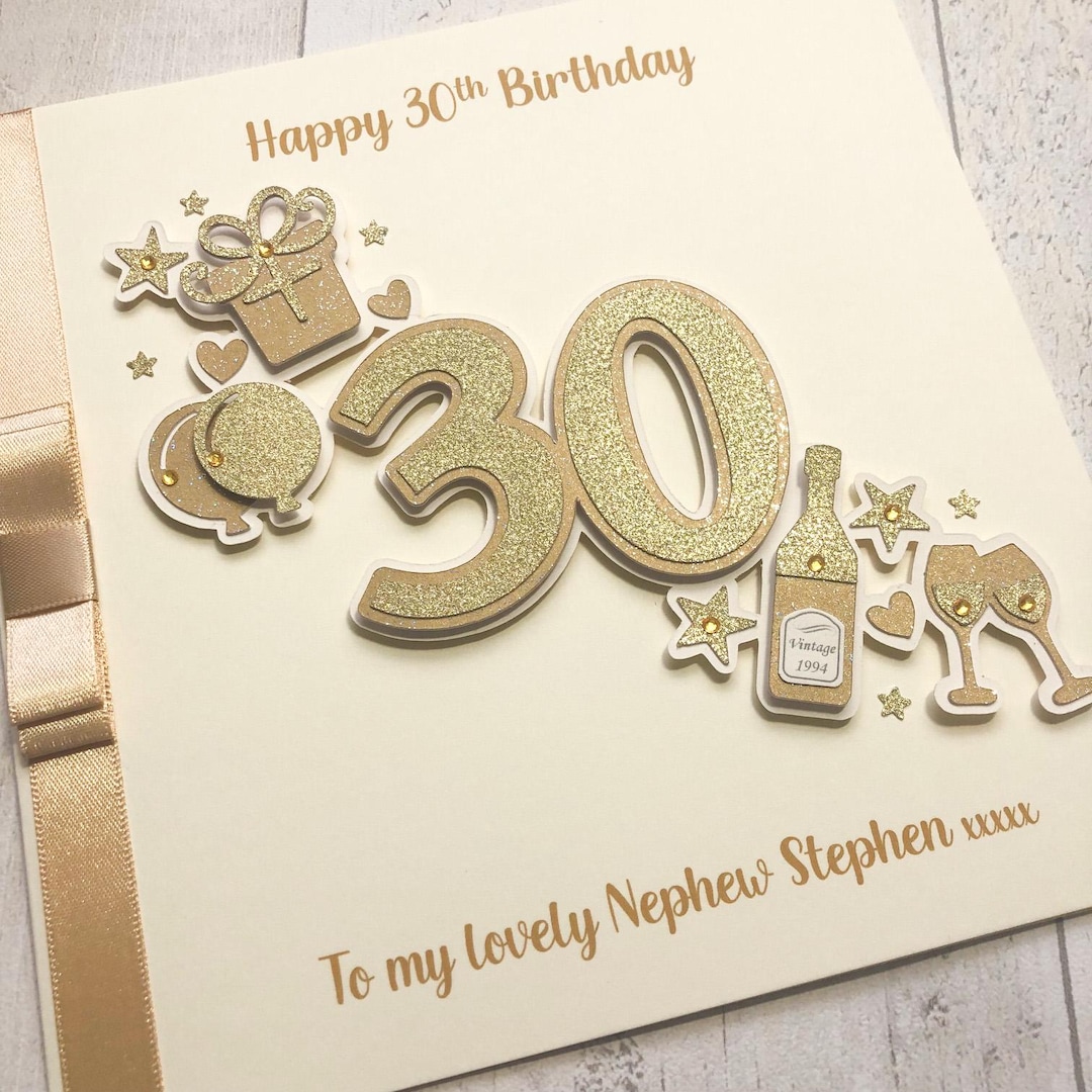 Personalised 30th Birthday Card for Men Son Grandson Custom Words Any ...